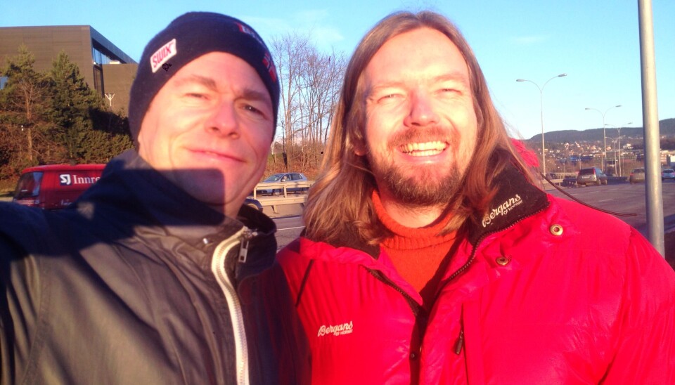 Utenlands: Morten Gulliksen (fra venstre) og Morten Berg på vei til London etter henvendelse fra «et digert investeringsselskap». – Vi var jevnlig i diskusjon og forhandlinger med store aktører, sier Gulliksen.