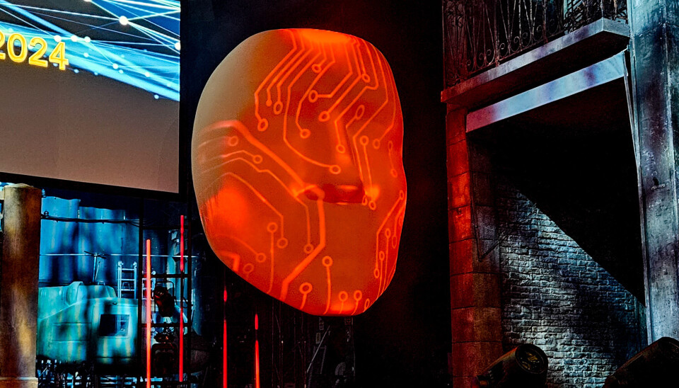 Kunstig intelligens ble illustrert på denne måten under Finansnæringens dag i 2024.