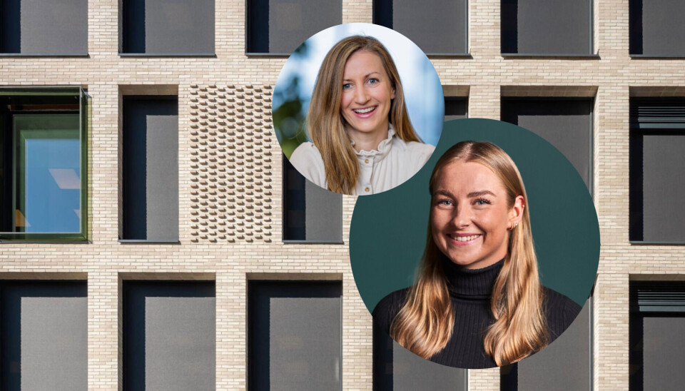 Maria Grøneng Hope, leder for fremtidens arbeidsplass i Entra, og gründer og daglig leder i Arealize, Sophie Irgens.