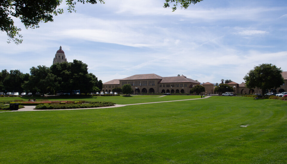 Stanford universitetet sett fra inngangspartiet.