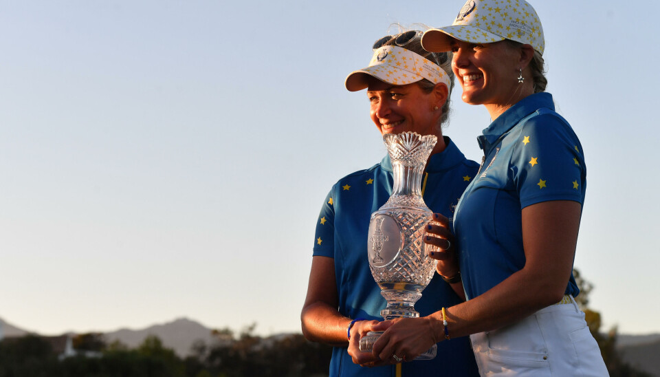 DUO: Martens og Pettersen under Solheim-cup i 2023. Vanligvis arrangeres turneringen annethvert år, men pga korona må et år «tas igjen» så neste Solheim-cup er allerede til høsten.