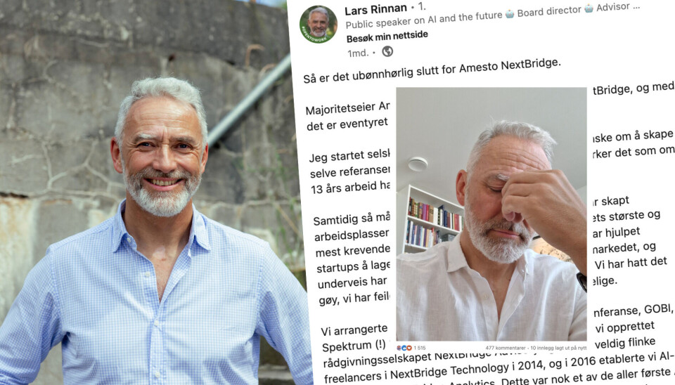 – Linkedin har blitt litt vel «proud and humble», så da kan det være greit å balansere bildet litt. Livet består jo av mange opp- og nedturer, og det samme gjelder i arbeidslivet, sier Amesto Nextbridge-gründer Lars Rinnan. Dette innlegget førte til et ras av henvendelser.