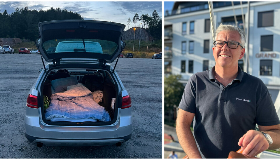 Inn for landing: Her sover Svenn Erik Edal når han er på Arendalsuka.