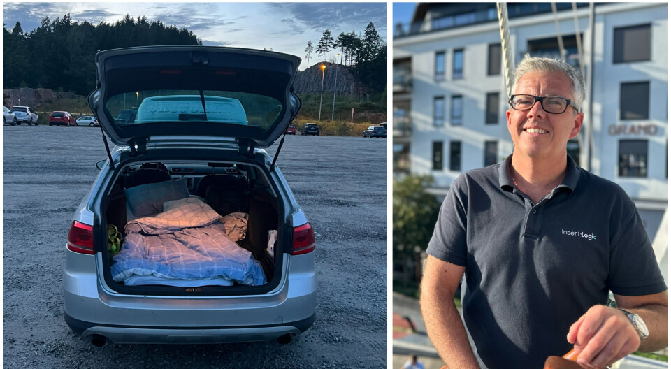 Inn for landing: Her sover Svenn Erik Edal når han er på Arendalsuka.