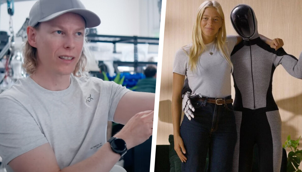 Fra venstre: 1X-gründer Bernt Børnich, roboten Neo Beta med en venn.