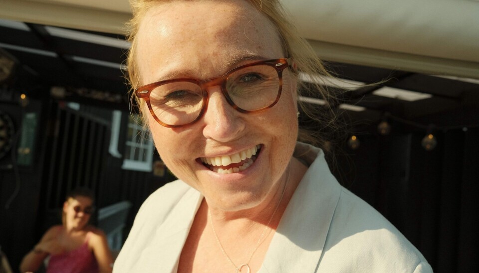 Anne H. Worsøe. Bildet er tatt av Strise-gründer Marit Rødevand under en sommerfest hos 657 Oslo-sjef Anniken Fjellberg.