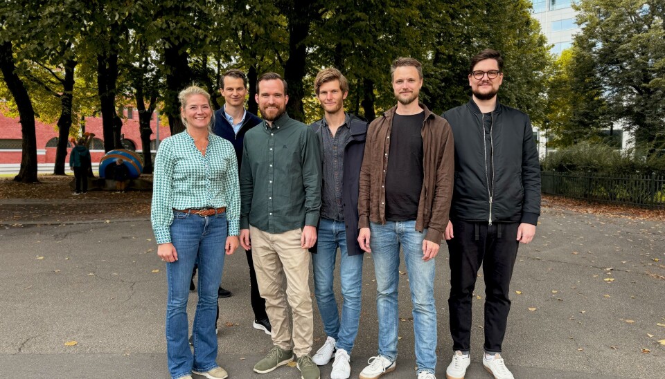 Fra venstre: Henriette Hotvedt (daglig leder, TIBE Oslo), Vetle Hanssen Brevik (konsernsjef, TIBE), Joakim Bording, Kristoffer Brabrand, Markus Ackermann og Jørgen Blindheim.