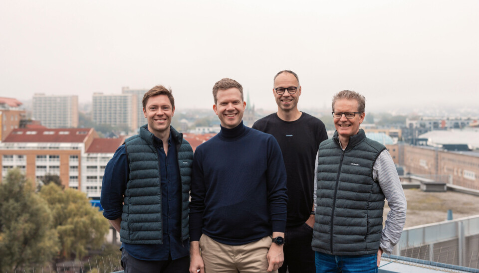 Gründerteamet i Findable. Sondre Malde Pedersen, Fredrik Halmøy Wisløff, Knut Hellan, Lars Aurdal