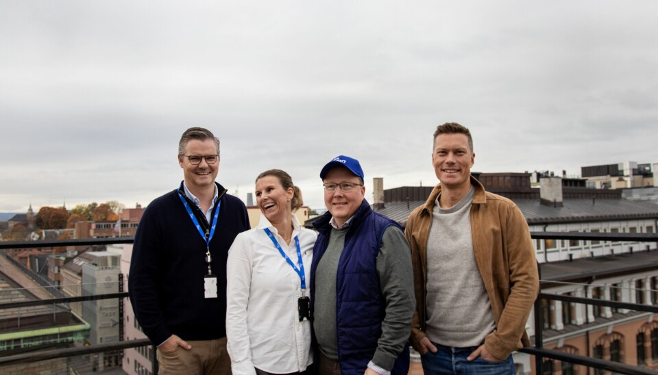 Fra venstre: TheFactory-leder Ingar Bentsen, driftsleder Pia Gellein Merkesdal, kommersiell leder Hans Christian Bjørne og tidligfase investor Markuz Lindgre.