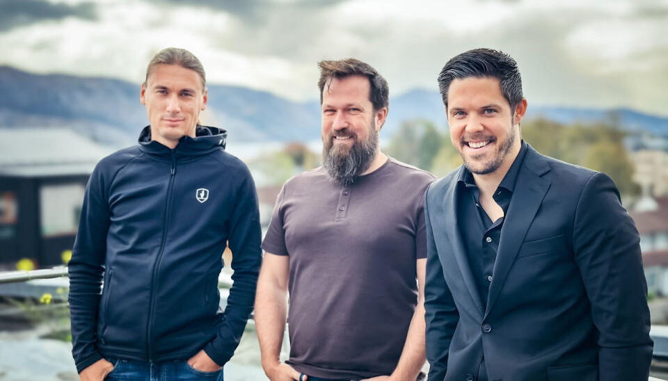 Nytt selskap: Jonas Helmikstøl (fra venstre) sammen med Ola Stengel, medgründer og CTO, og Nikolai Konopelko, medgründer og Principal Electronics Engineer.
