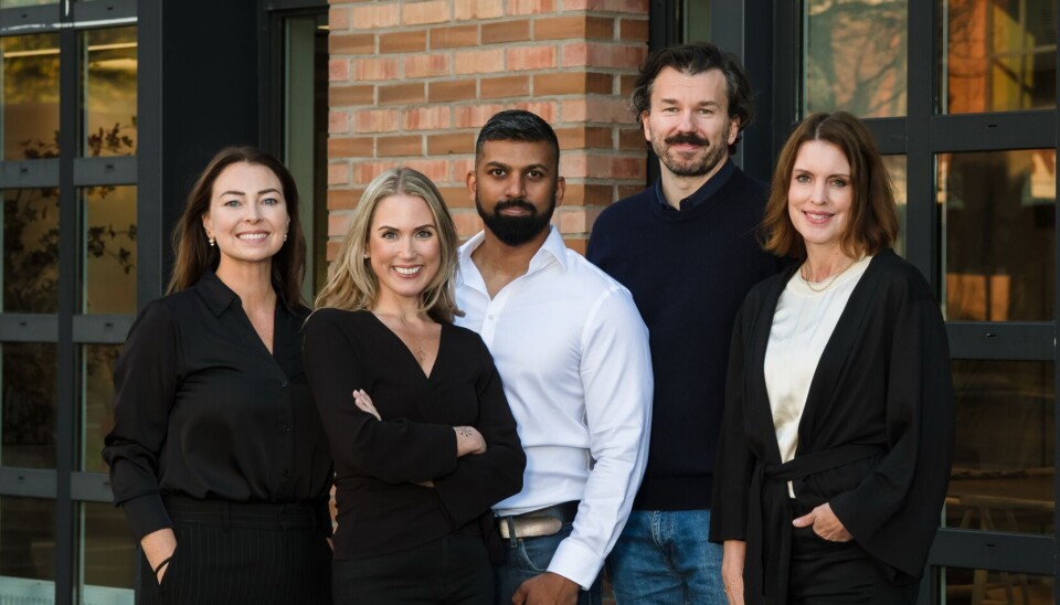Fra venstre: Grethe H. Simonsen (VP People & Talent), Camilla Gjetvik (CEO), Sanjeev Kumar (CRO), Bertil Helseth (CTO) og Anna Olsson (COO) utgjør det nye lederteamet i Intelecy.