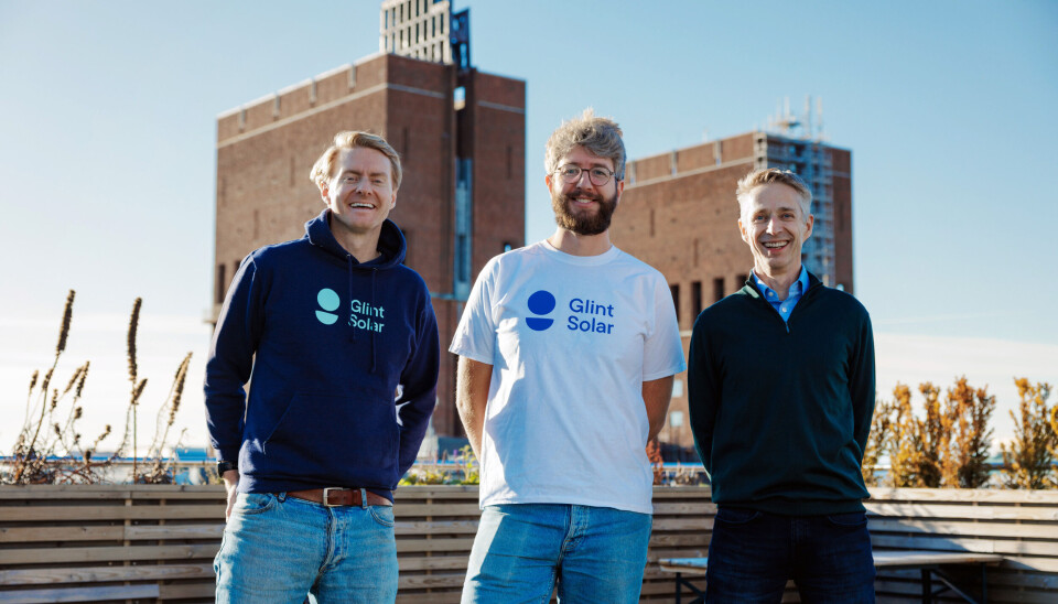 Gründertrioen Even Kvelland, John Modin og Harald Olderheim i Glint Solar.