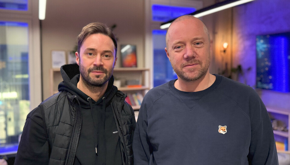 Hallgeir Knutsen, medgründer i Reodor Studios, (til høyre) og Vemund Rudshagen, strategisk rådgiver Reodor Studios (til venstre)