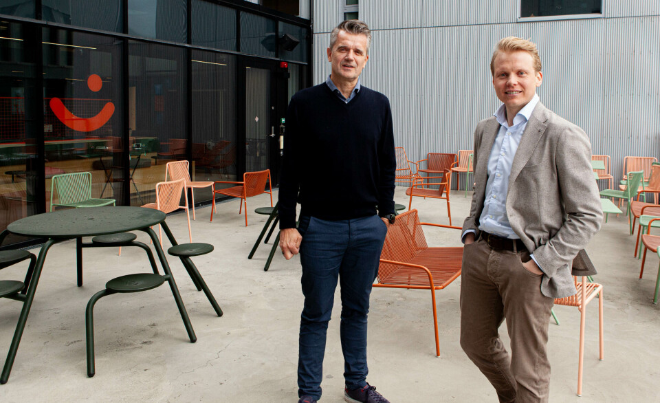 Rune Garborg, konsernsjef og Andreas Saastad, finansdirektør i Vipps Mobilepay, er på sporet av sorte tall.