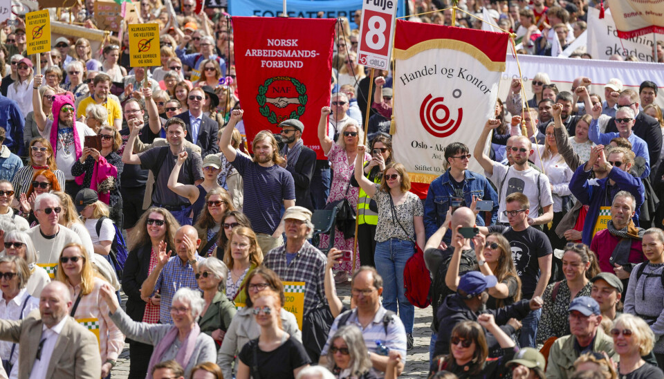Fjorårets 1. mai-arrangement på Youngstorget i Oslo.
