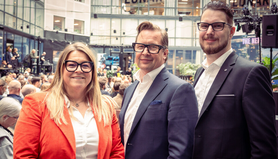 Beda Grahn, Stian Valentin Knutsen og Philip Lundberg skal samarbeide om verktøy for gründere.