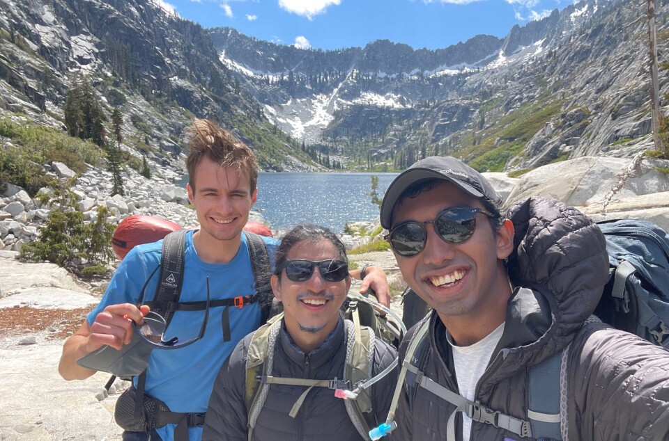 Martin Ek med venner i Grand Tetons i USA.