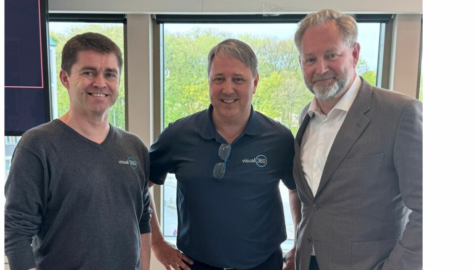 Fra høyre: Investor Thomas Falck, CEO Trond Eide og Martin Moe.