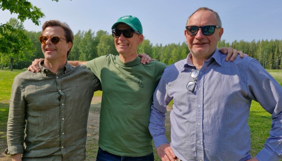 Jostein Nilsen Mælan i midten, sammen med Skyfora-CEO Fredrik Borgström til venstre og CTO Kim Kaisti til høyre. Jostein Nilsen Mælan i midten, sammen med Skyfora-CEO Fredrik Borgström til venstre og CTO Kim Kaisti til høyre.