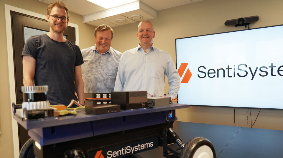 Sentisystems-teamet, fra venstre: Fredrik Leira (CTO), Sigmund Henningsen (CCO) og Arne Kjørsvik (CEO). Sentisystems-teamet, fra venstre: Fredrik Leira (CTO), Sigmund Henningsen (CCO) og Arne Kjørsvik (CEO).