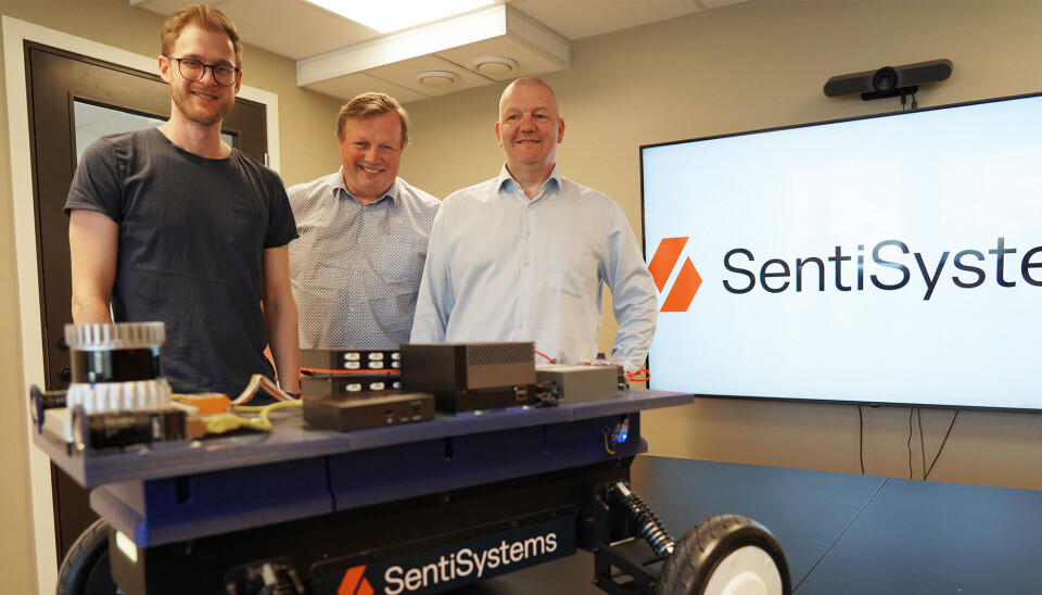 Sentisystems-teamet, fra venstre: Fredrik Leira (CTO), Sigmund Henningsen (CCO) og Arne Kjørsvik (CEO). Sentisystems-teamet, fra venstre: Fredrik Leira (CTO), Sigmund Henningsen (CCO) og Arne Kjørsvik (CEO).