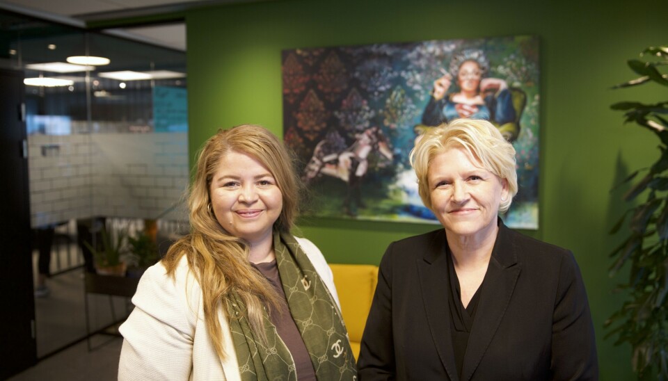 Åshild Hanne Larsen (fra) venstre) og Camilla Dybendal i Frøya Ventures. Åshild Hanne Larsen og Camilla Dybendal i Frøya Ventures.