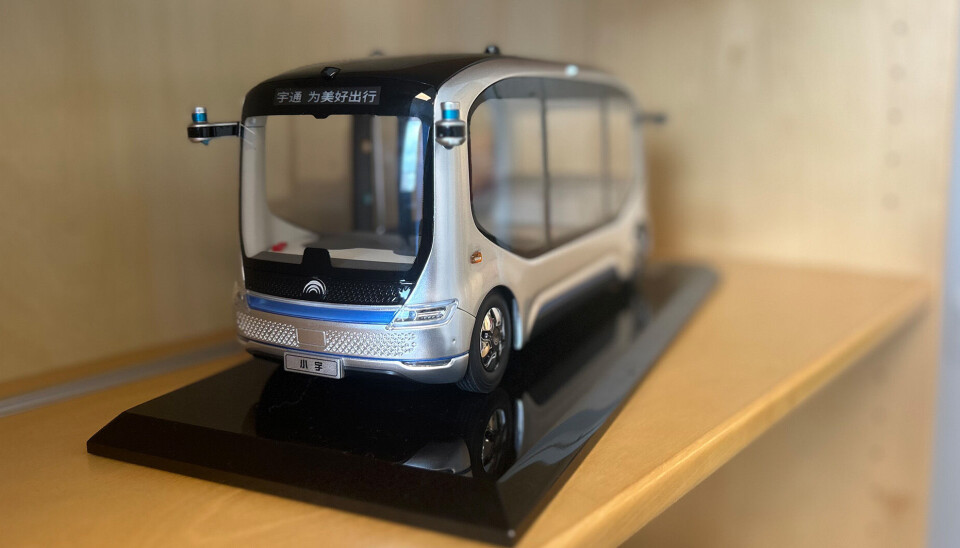 En miniversjon av minibussene som har blitt brukt for å teste ut selvkjørende operasjoner i Norge. En miniversjon av minibussene som har blitt brukt for å teste ut selvkjørende operasjoner i Norge. Applied Autonomy.