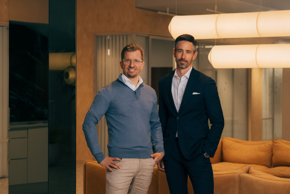 Adm. dir. og medgründer Baltsar Sahlin (t.v.) i Mynt, og Anders Bromander, Head of commercial cards i Nordea.