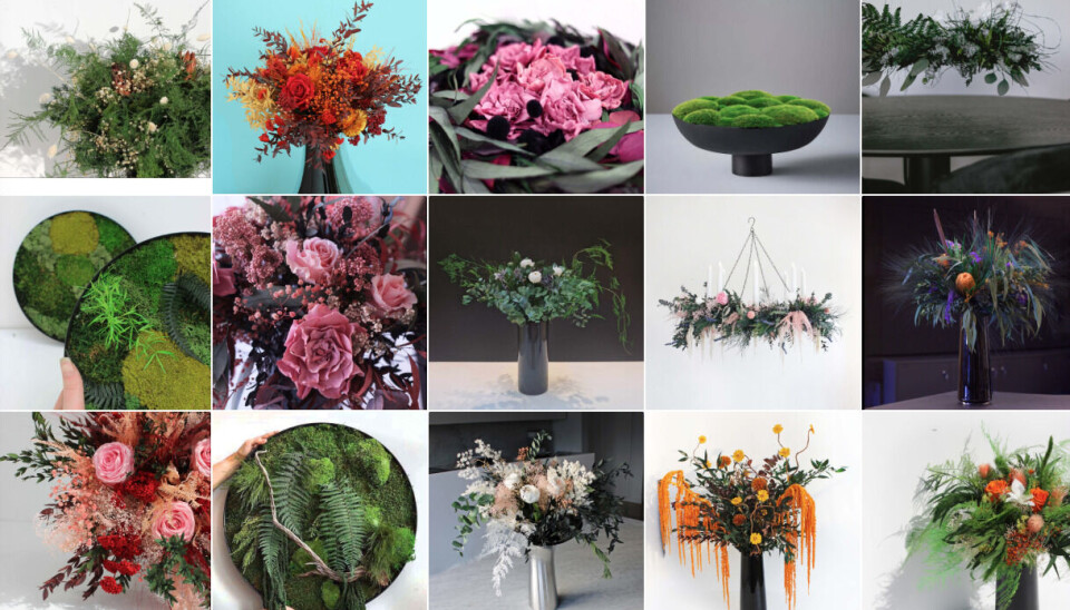 Bedriftene får nye buketter og blomsterdekorasjoner levert hver måned laget av blomster som blir brukt om og om igjen. Bedriftene får nye buketter levert hver måned laget av blomster som blir brukt om og om igjen.