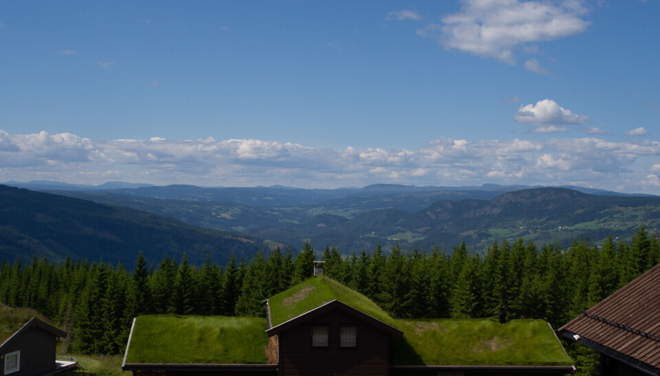 Ingenting å si på utsikten fra hackerhytta på Hafjell.