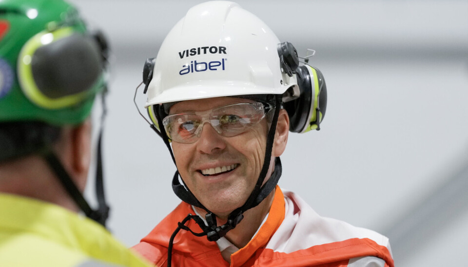 Administrerende direktør i Norges Rederiforbund Knut Arild Hareide under presskonferansen i lokalerne til Aibel der regjeringen presenter en ny strategi for leverandørindustrien til havvind.