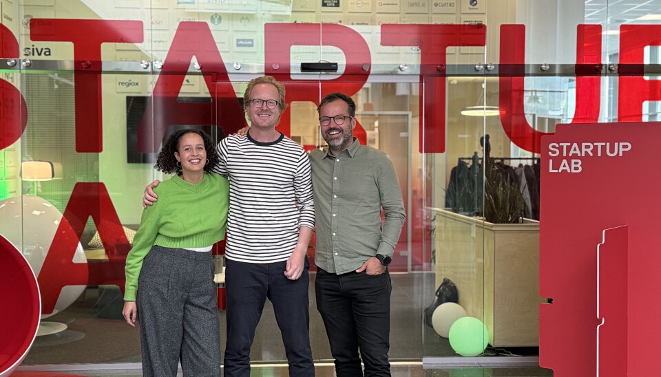 Trioen som jobber for Startuplab fra Bergen, Sophie Dicko, Erlend Hausken og Erlend Waaler.