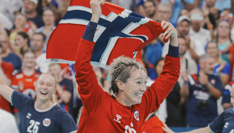 Norges målvakt Katrine Lunde jubler etter at de norske håndballjentene hadde sikret seg OL-gull i Frankrike. Appear leverte live-teknologi til tv-sendingene fra OL.