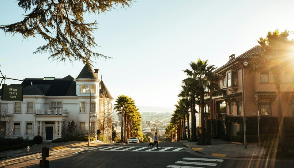 YCombinator har flyttet fra Palo Alto til San Francisco. Her utsikt fra en av høydene i byen.