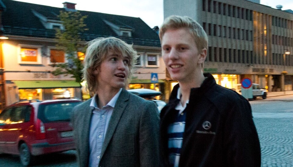 Sondre og Andreas i Lillehammer en gang i tenårene.