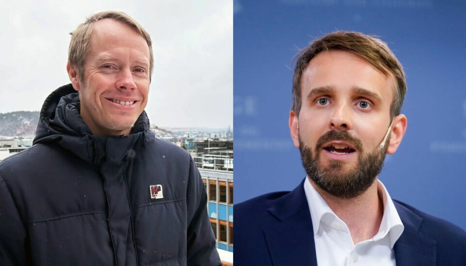 Gründer Lars Haakon Søraas i Legelisten og helseminister Jan Christian Vestre.