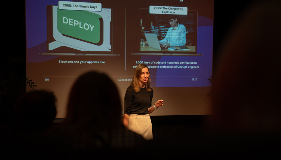 Iuliia Petryshyn er en av gründerne bak Cloudgeni. Bilde fra semifinalen DNB NXT 100 pitches