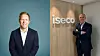 To menn i dress poserer hver for seg, én foran blå bakgrunn og én foran en vegg med Iseco-logo.