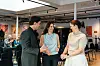 Partner Hilde Holdhus i Sarsia (fra høyre) sammen med festivalsjef for Innovasjonsuken Opp og gründer Daniel Varming i Space Lab.
